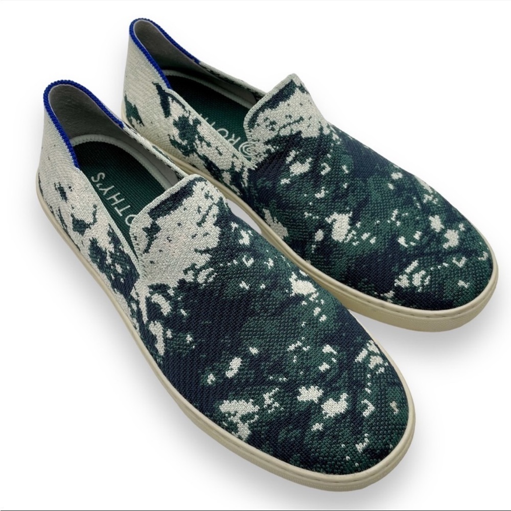 Rothy’s shoes Sea Green Shibori Original Slip On Sneaker green 10.5 camo rare